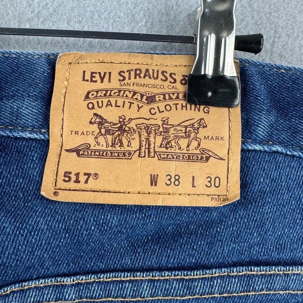 Vintage Levis Jeans MEns 38x30 (Fits 36x28) Blue 517 Bootcut‎ Cotton Blend 2001